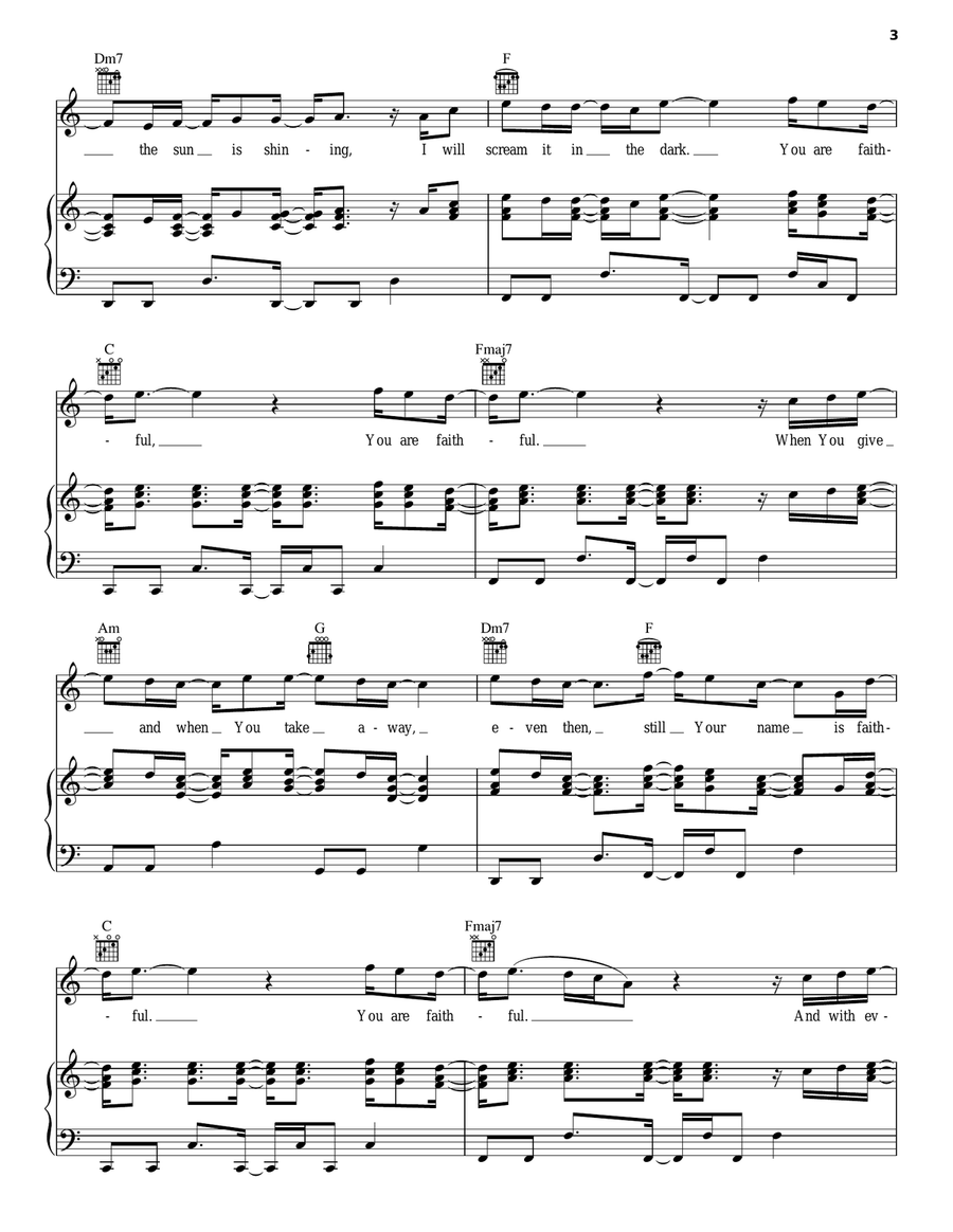 Faithful Piano, Vocal, Guitar scores gallery preview page 3