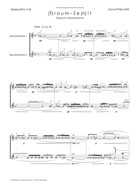 (T)raum-Ze(n)it, Dialogue for 2 bass clarinets
