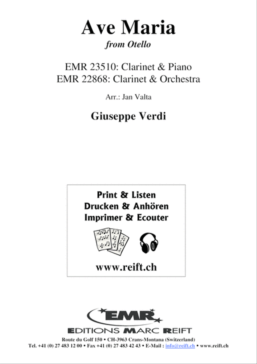 Ave Maria Clarinet Solo scores gallery preview page 1