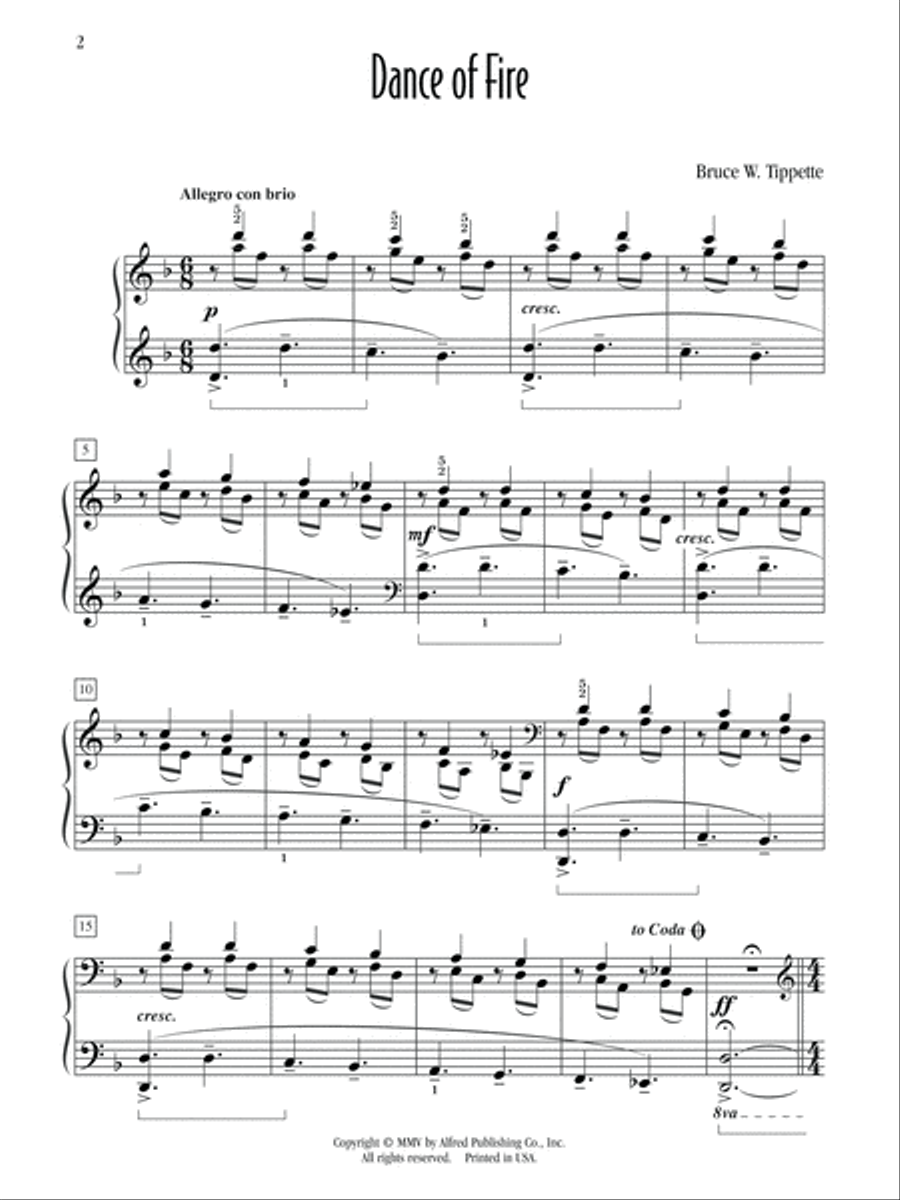 Dance of Fire Easy Piano scores gallery preview page 2