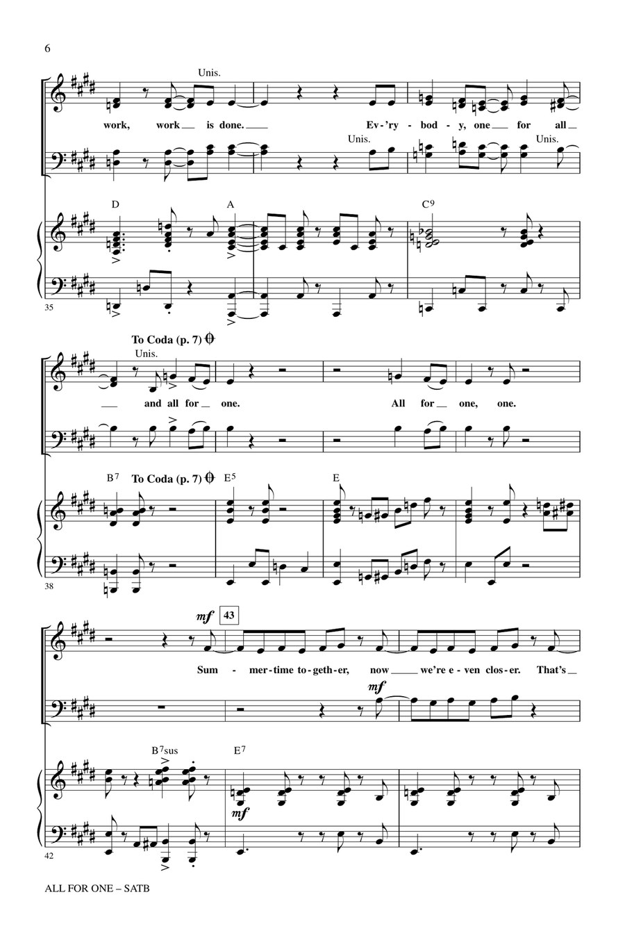 All For One (from High School Musical 2) 4-Part scores gallery preview page 5