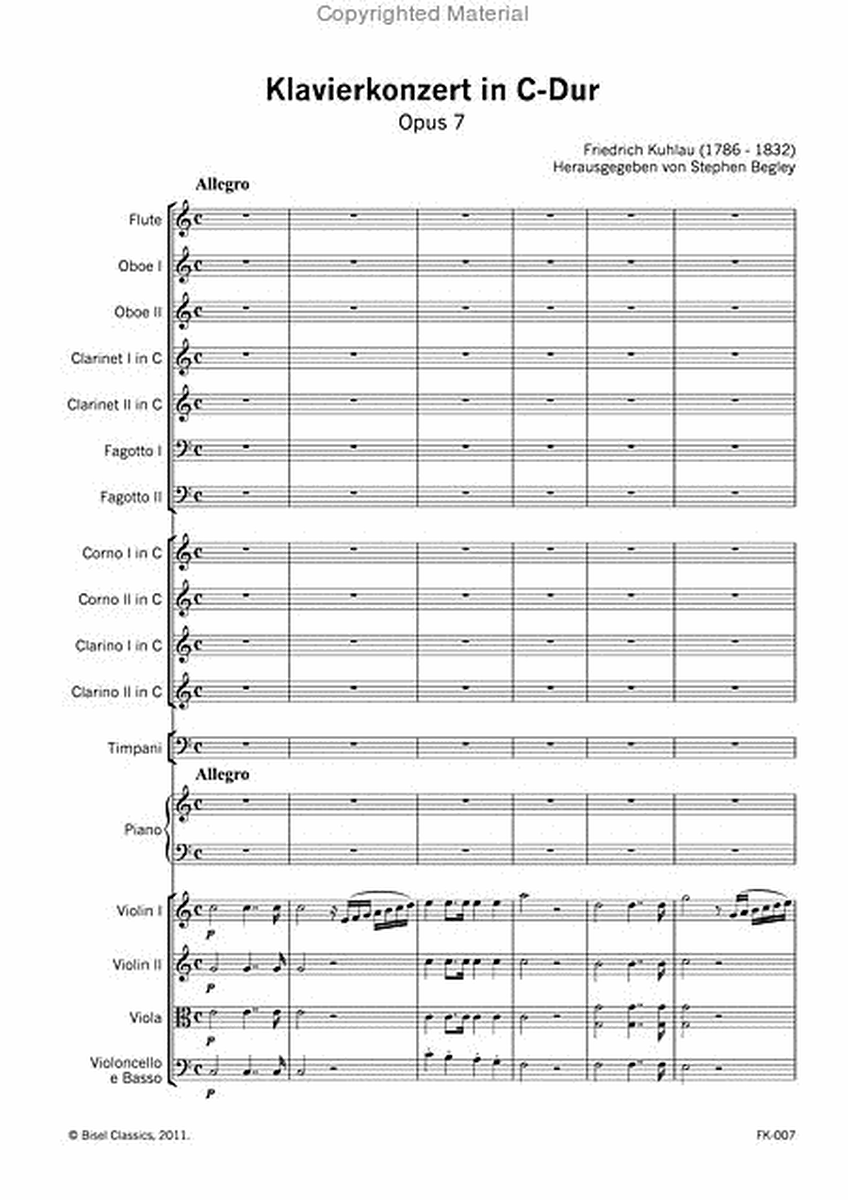 Klavierkonzert in C-Dur, Opus 7