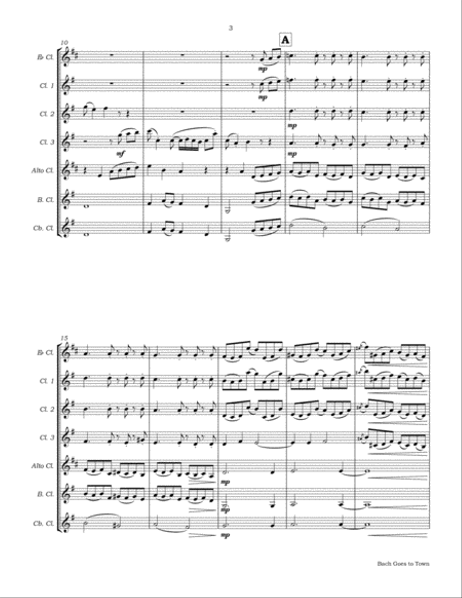 Bach Goes To Town Clarinet Choir scores gallery preview page 6