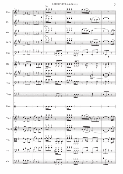 Johann Strauss Sohn "BAUERN POLKA" (Score and Parts)