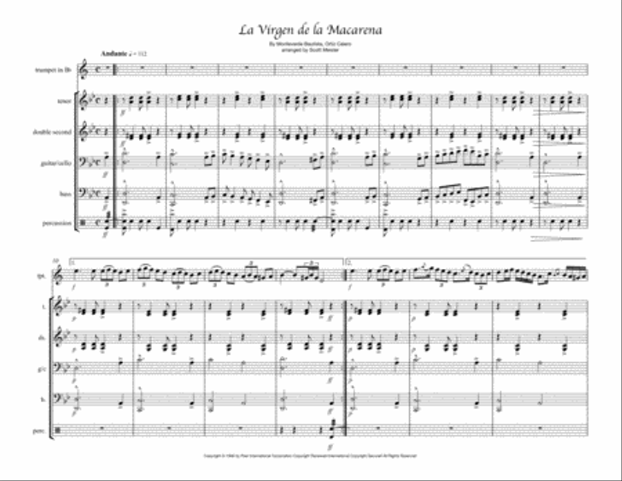 La Virgen De La Macarena La Virgen De La Macarena Percussion Ensemble scores gallery preview page 2