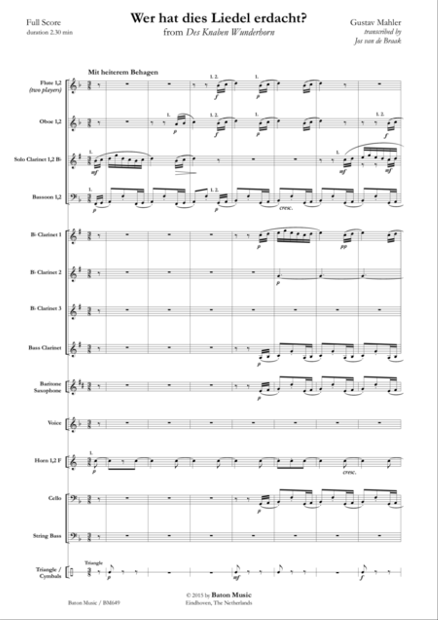 Wer hat dies Liedel erdacht? Concert Band scores gallery preview page 2