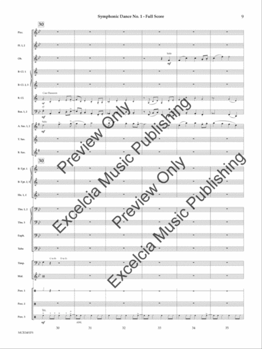 Symphonic Dance No. 1 Concert Band scores gallery preview page 10