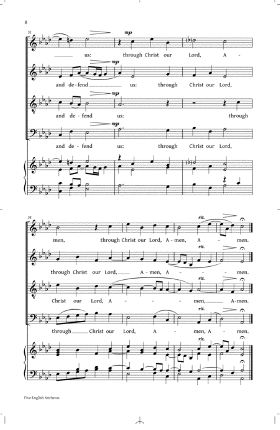 Five English Anthems (Collection) 4-Part scores gallery preview page 6