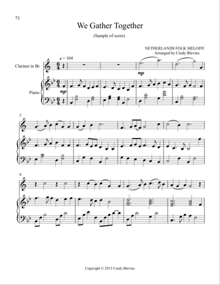 Piano and Clarinet (Play Hymns and Patriotic Songs) Woodwind Duet scores gallery preview page 5