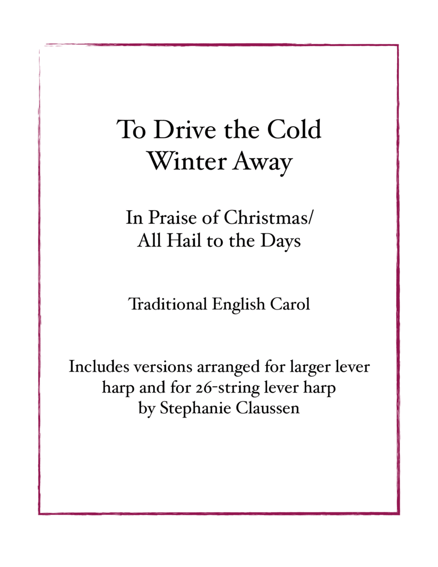 To Drive the Cold Winter Away (In Praise of Christmas) Harp scores gallery preview page 1