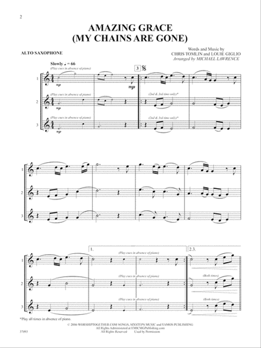 More Favorite Songs of Praise (Solo-Duet-Trio with Optional Piano) Alto Saxophone scores gallery preview page 3