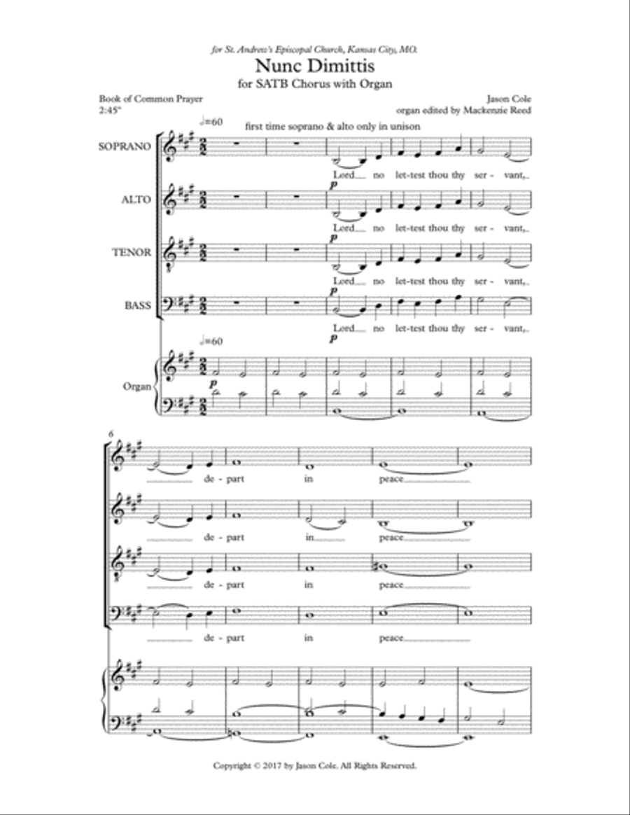 Magnificat and Nunc Dimittis 4-Part scores gallery preview page 6