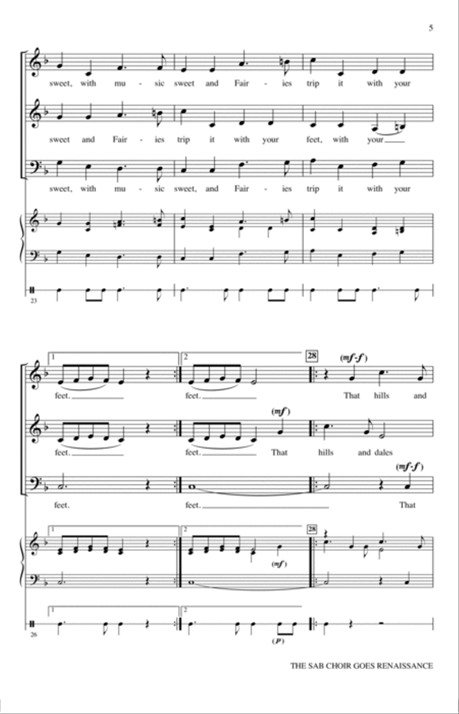 The SAB Choir Goes Renaissance 3-Part scores gallery preview page 4