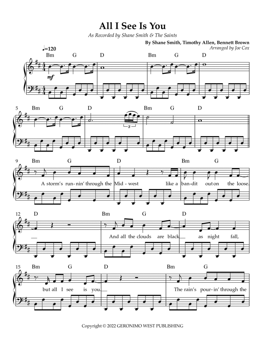 All I See Is You Easy Piano scores gallery preview page 1