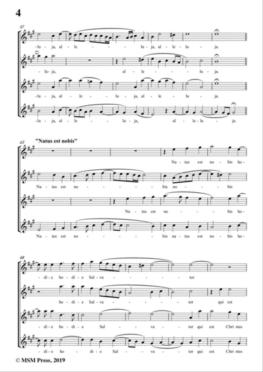 Victoria-O Regem caeli-Natus est nobis,in A Major,for SI&II AI&II,A cappella SA scores gallery preview page 6