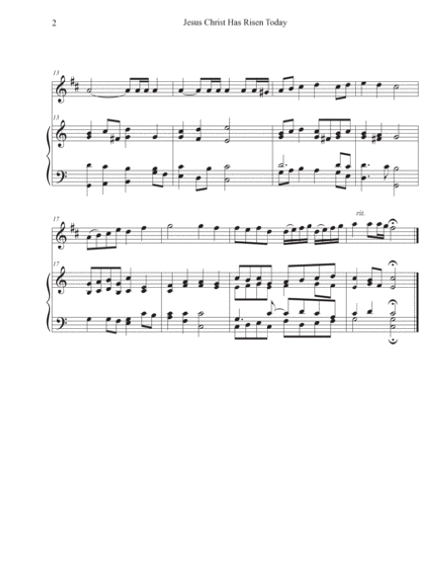 Jesus Christ Has Risen Today (Trumpet Descant with Organ) C Trumpet scores gallery preview page 2