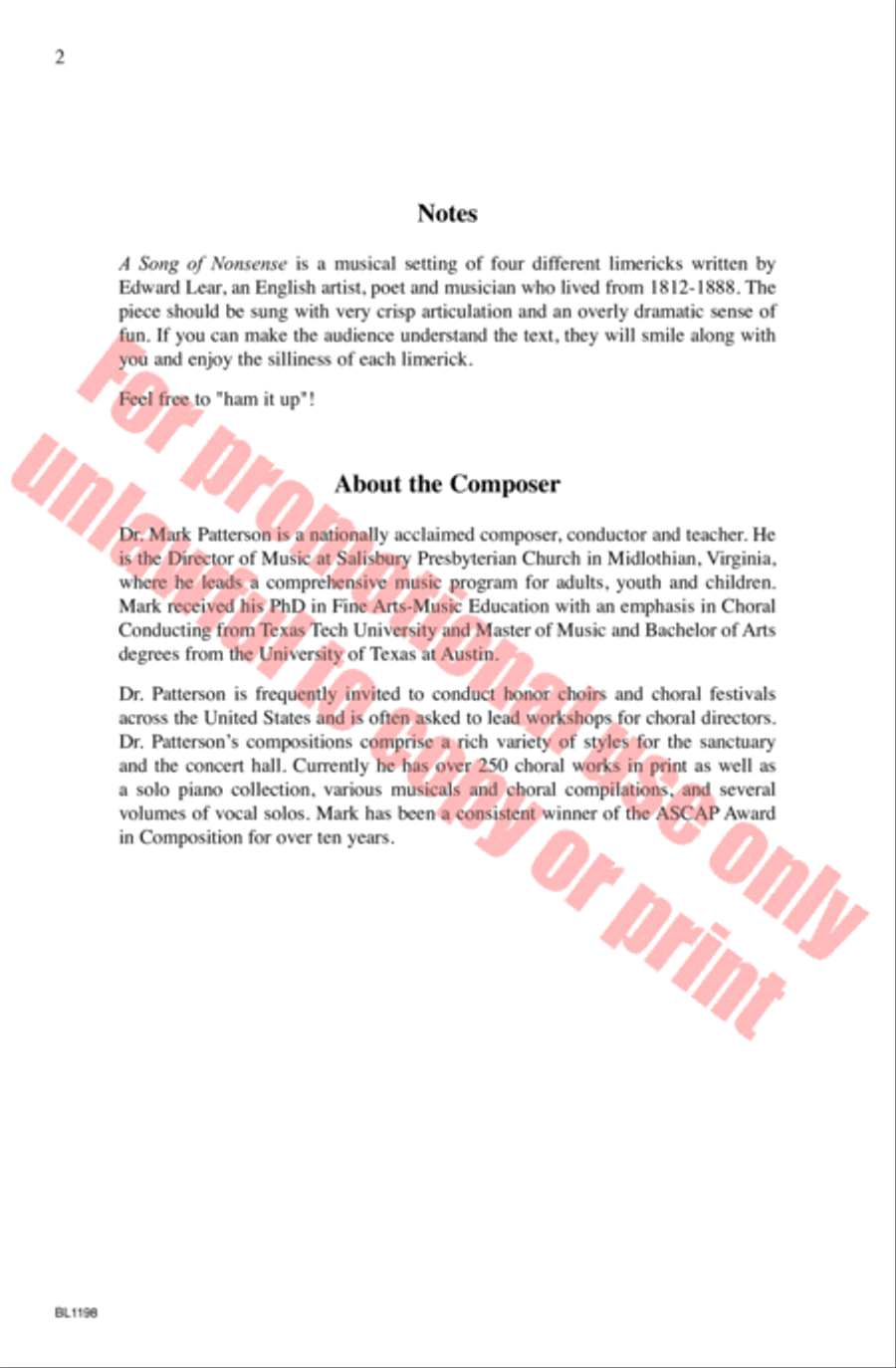 A Song of Nonsense Choir scores gallery preview page 3