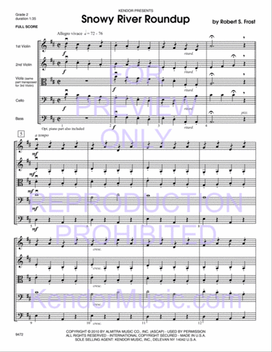 Snowy River Roundup String Orchestra scores gallery preview page 2