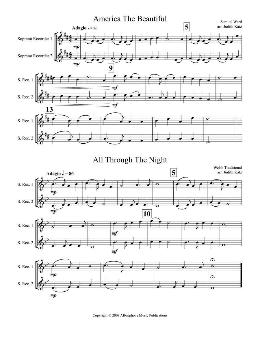 Recorder Duet Collection Woodwind Duet scores gallery preview page 1