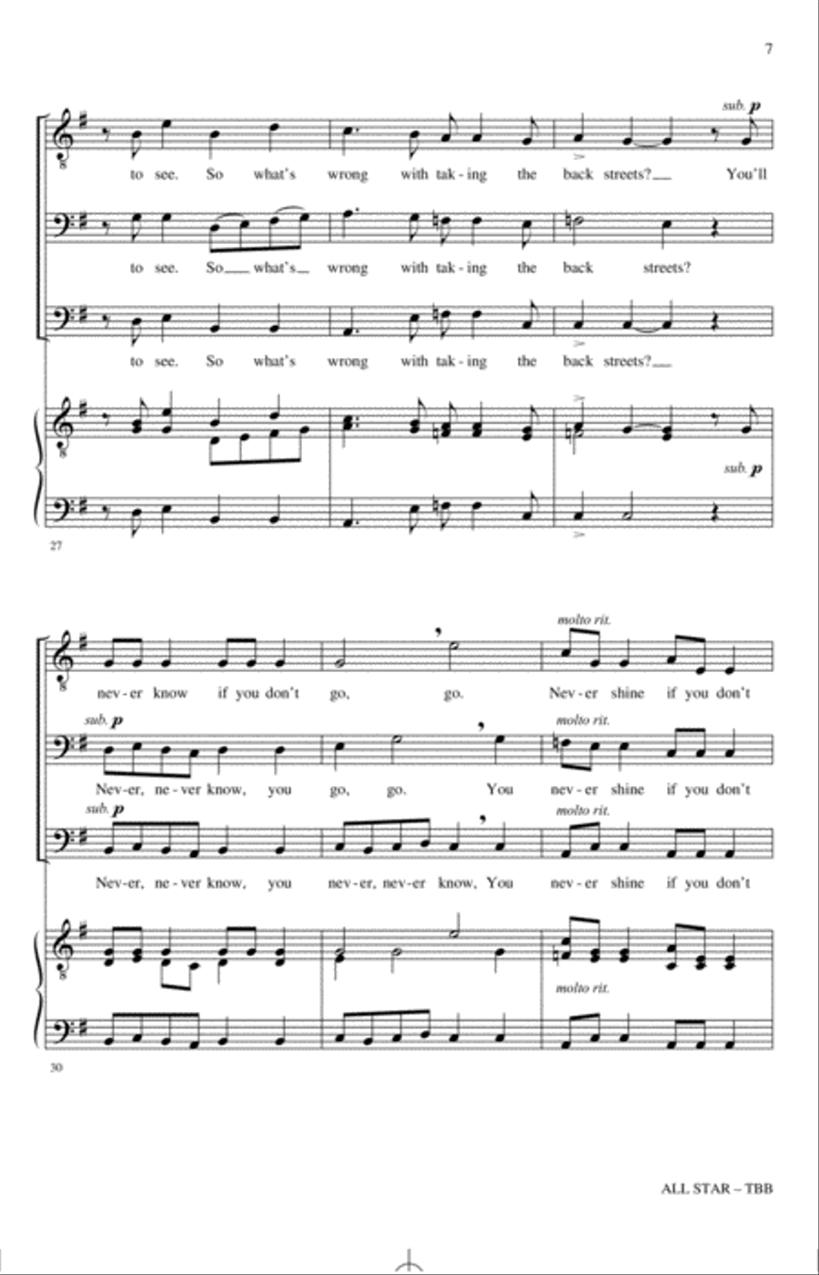 All Star (As an English Madrigal) (arr. Nathan Howe) 3-Part scores gallery preview page 6