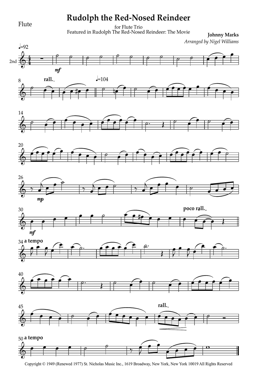 Rudolph The Red-Nosed Reindeer Flute Trio scores gallery preview page 5