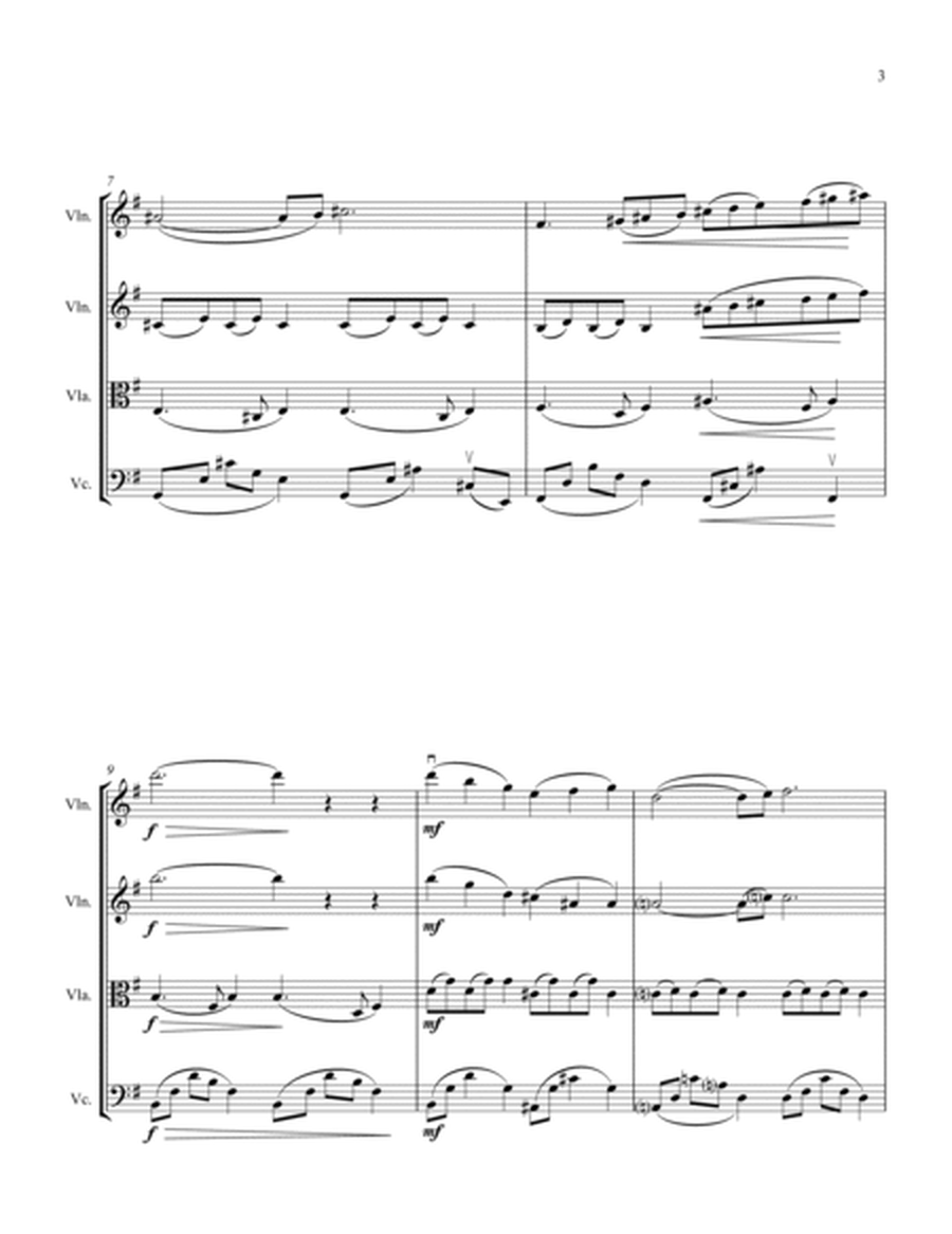 The Swan, LE CYGNE - String Quartet, Early Intermediate Level for 2 violins, viola and cello image number null