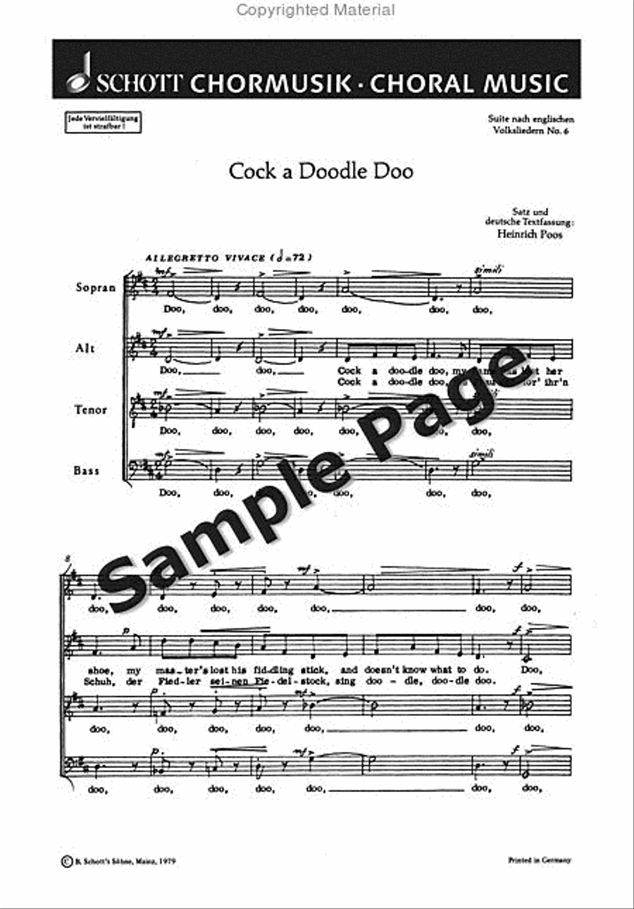 English Folksongs 6: Cock A Doodle 4-Part scores gallery preview page 2