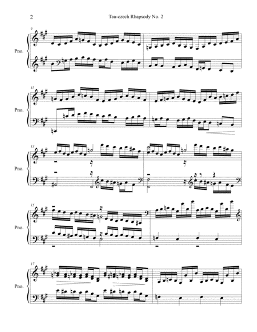 Tau-czech Rhapsody No. 2 Piano Solo scores gallery preview page 2