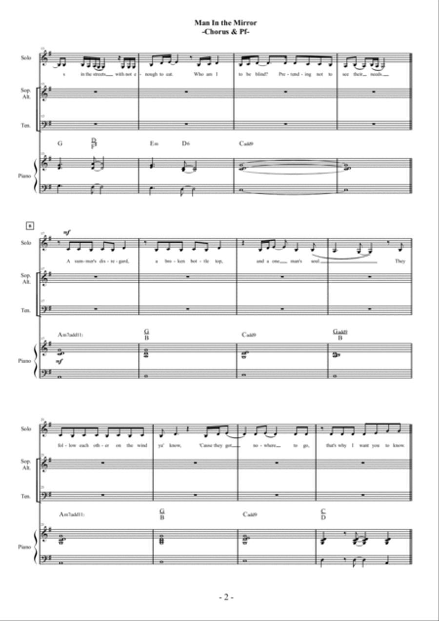 Man In The Mirror 4-Part scores gallery preview page 2