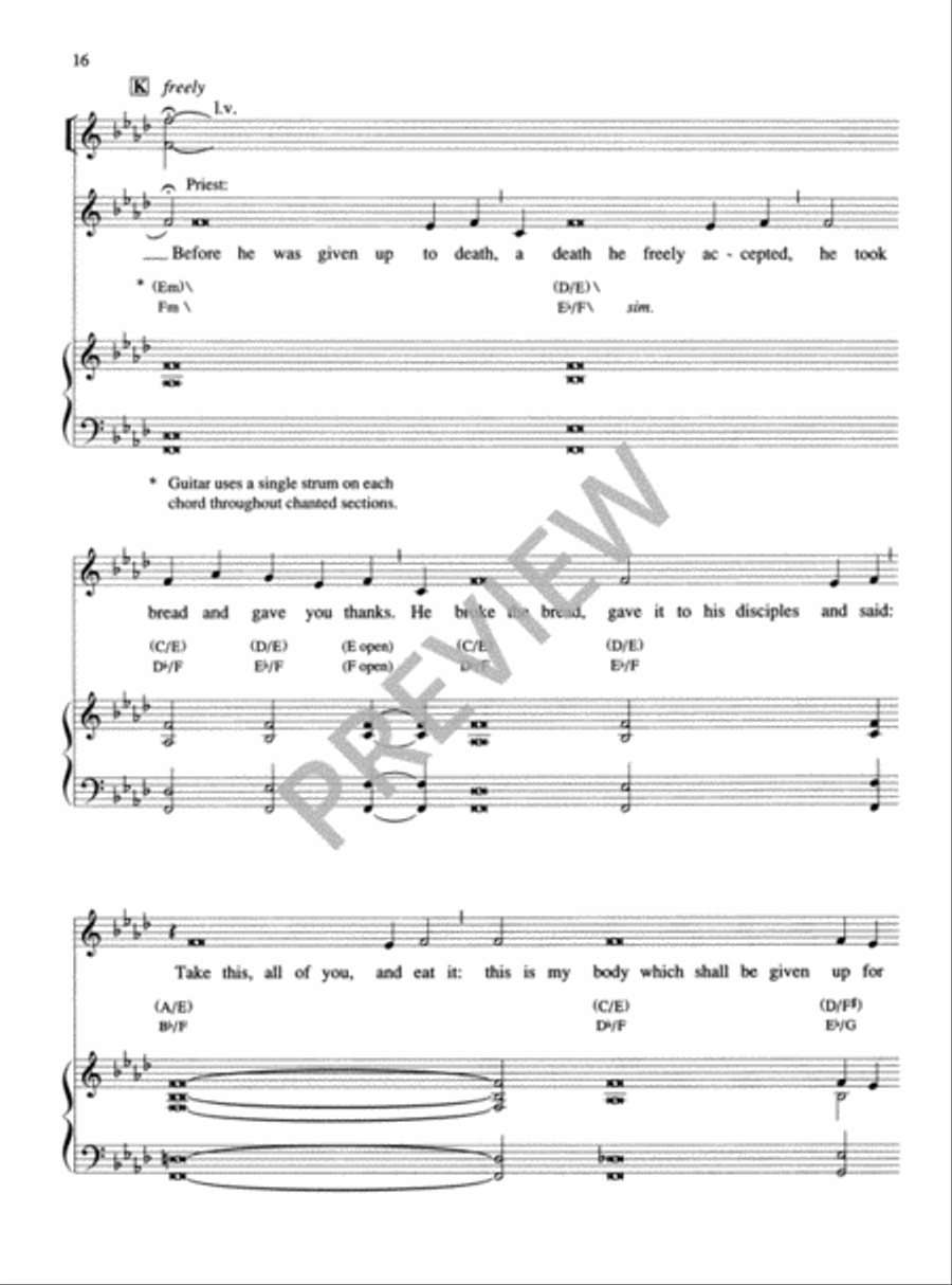 Eucharistic Prayer II - Full Score 4-Part scores gallery preview page 18