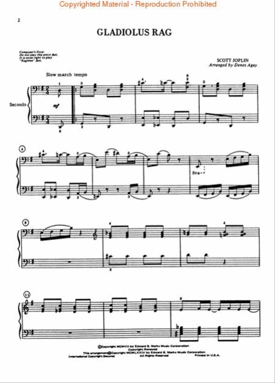 Scott Joplin's Ragtime Classics 1 Piano, 4-Hands scores gallery preview page 2