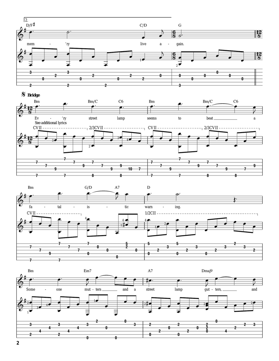 Memory (from Cats) Acoustic Guitar scores gallery preview page 2