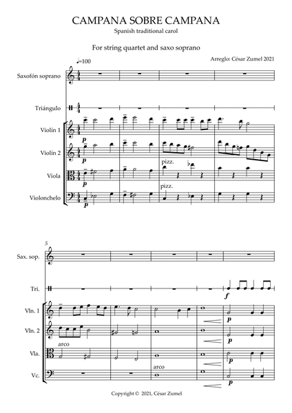 Campana sobre campana (String quartet and saxo) image number null