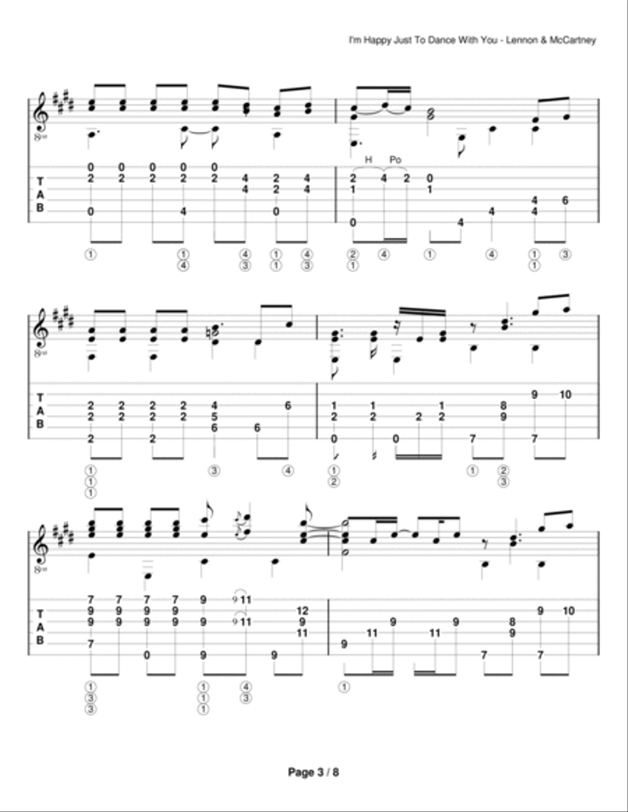 I'm Happy Just To Dance With You Electric Guitar scores gallery preview page 3