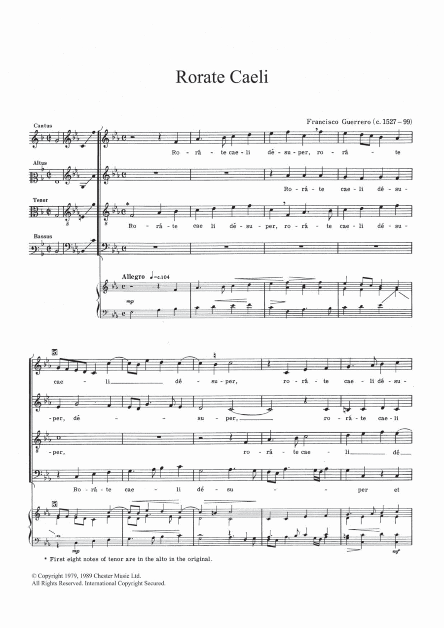 Rorate Caeli Rorate Caeli 4-Part scores gallery preview page 1