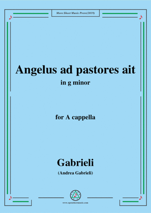 Book cover for Gabrieli-Angelus ad pastores ait,in g minor,for A cappella