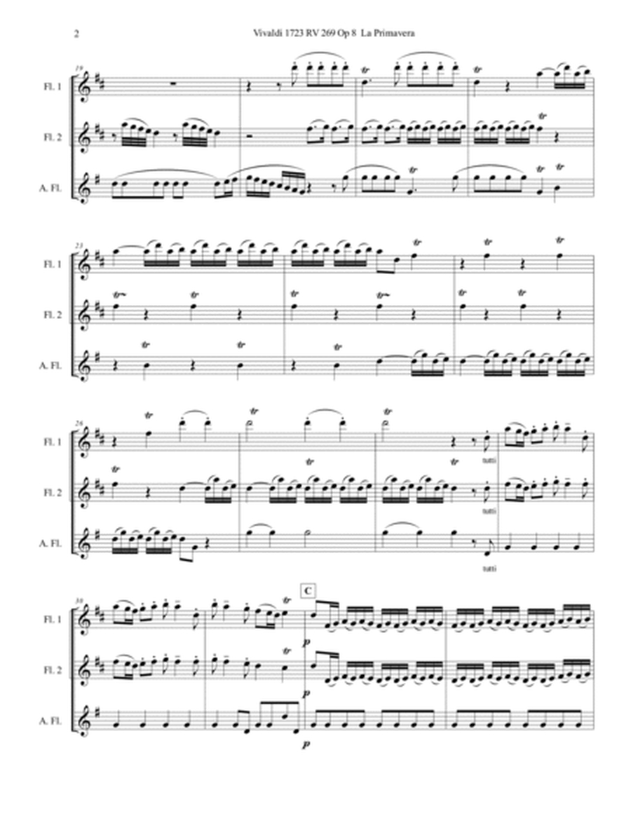 Vivaldi 1723 RV 269 Op 8 Spring 1st Movement Flute Trio
