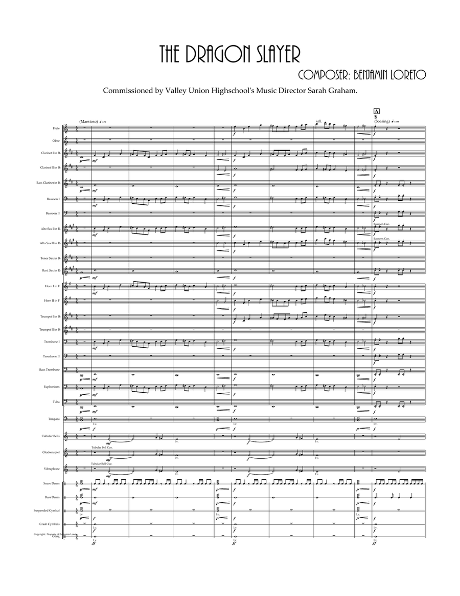 The Dragon Slayer Concert Band scores gallery preview page 1