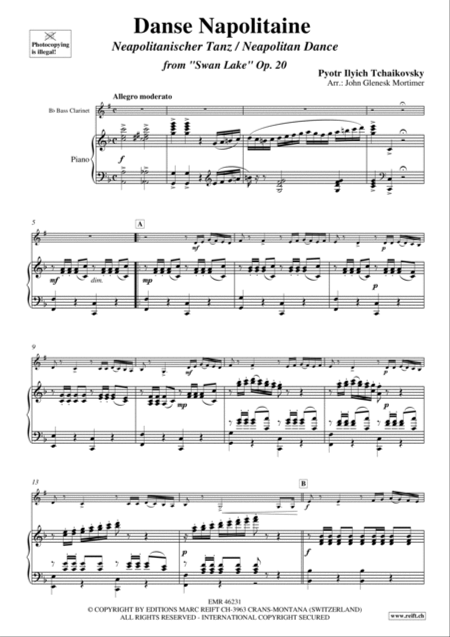 Danse Napolitaine Bass Clarinet scores gallery preview page 3