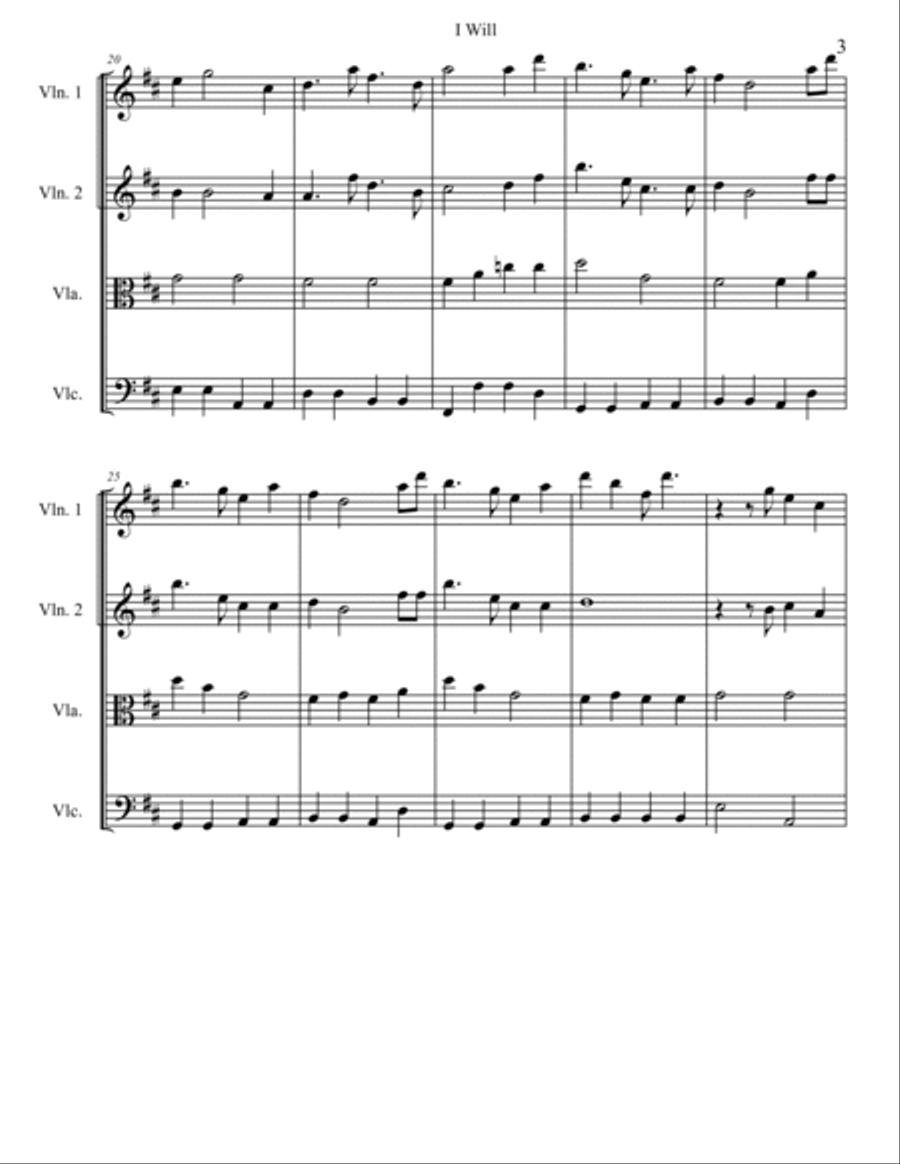 I Will String Quartet scores gallery preview page 3
