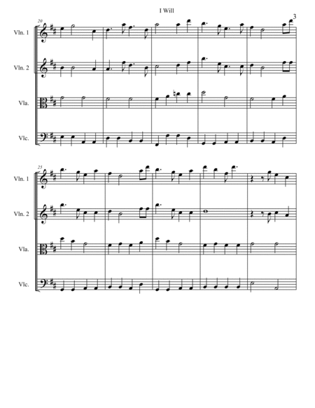 I Will by The Beatles Cello - Digital Sheet Music