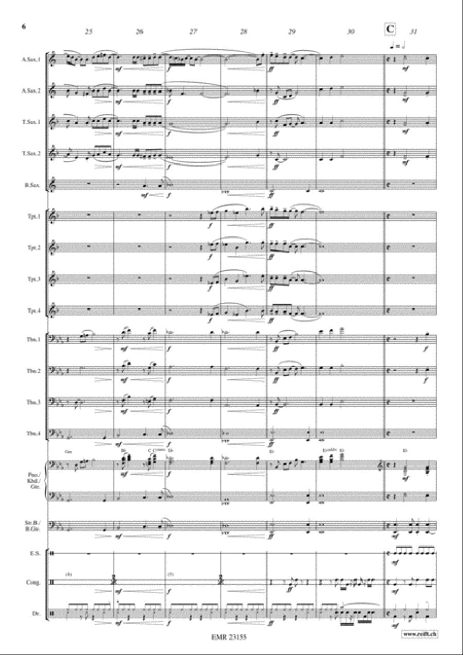 Pour Que Tu M'Aimes Encore Big Band scores gallery preview page 6