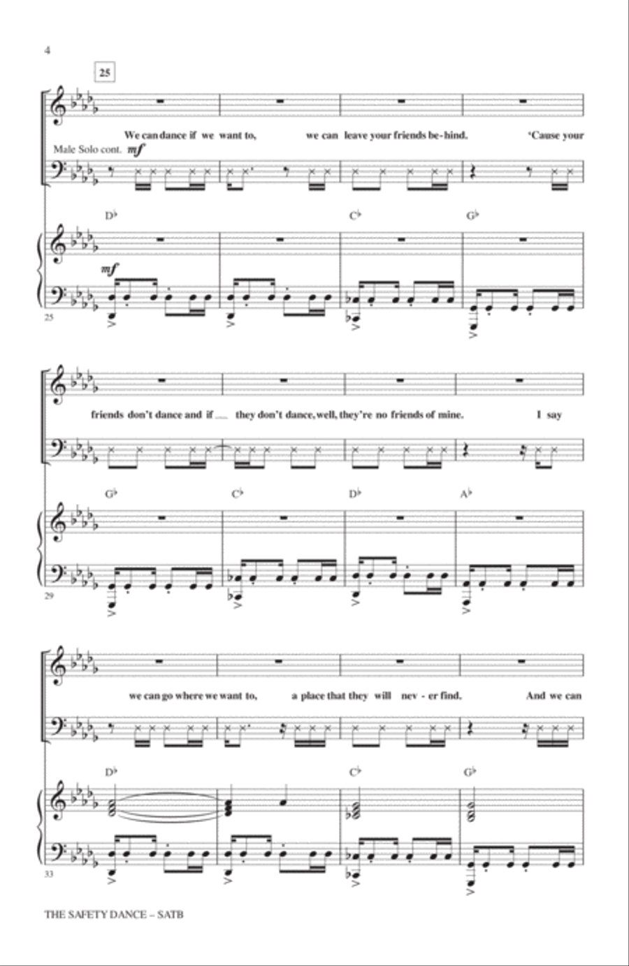 The Safety Dance 4-Part scores gallery preview page 3