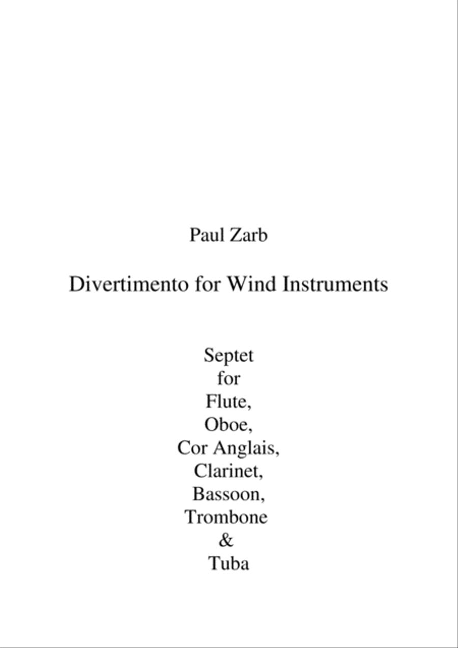 Divertimento for Wind Instruments Small Ensemble scores gallery preview page 1