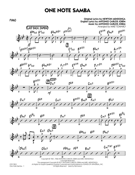 One Note Samba - Piano