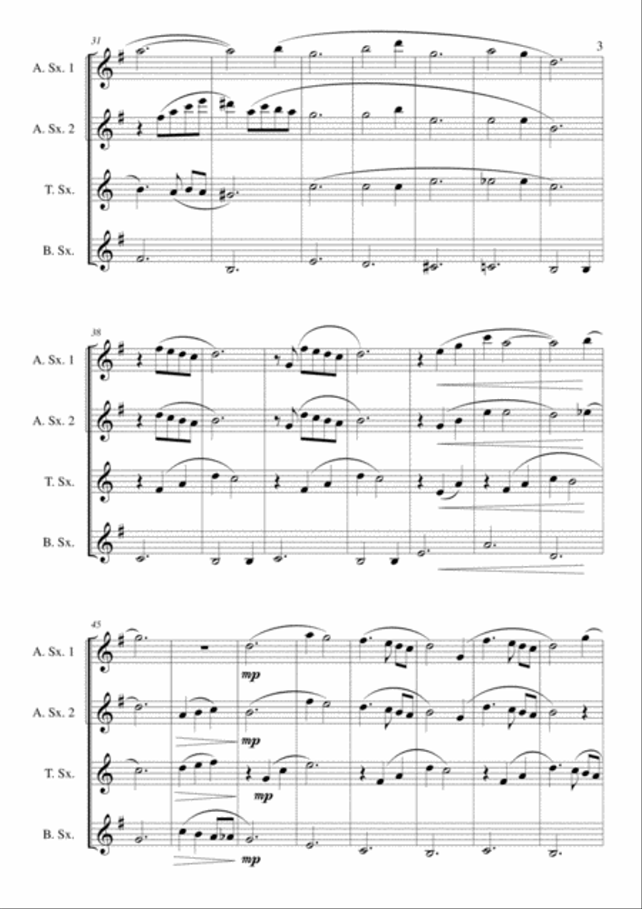 Moon River Saxophone Quartet scores gallery preview page 4