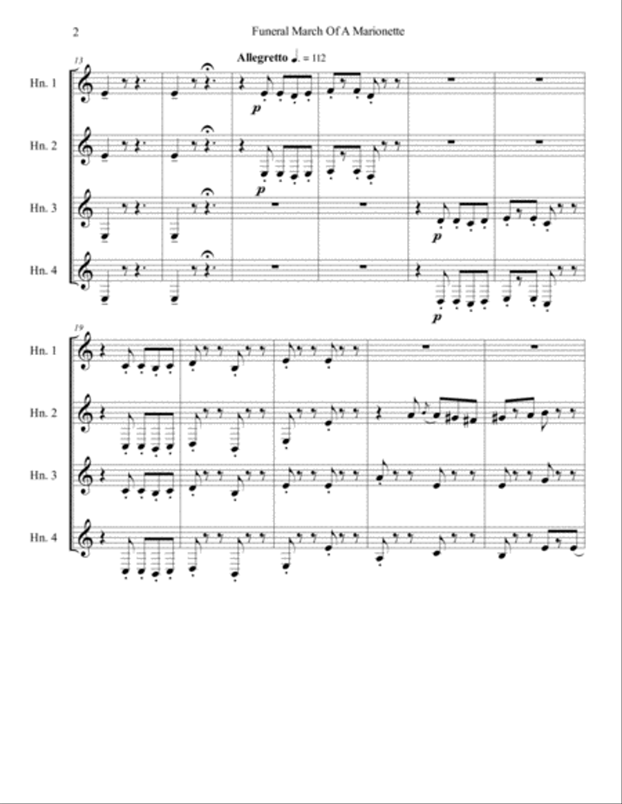 Funeral March Of A Marionette Brass Ensemble scores gallery preview page 3