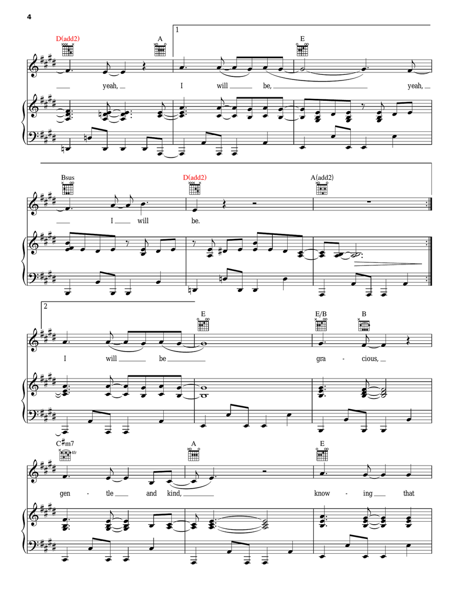 I Will Be I Will Be Acoustic Guitar scores gallery preview page 4