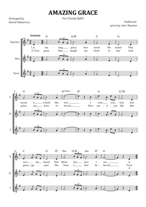 Amazing Grace (for Choral - SAT)