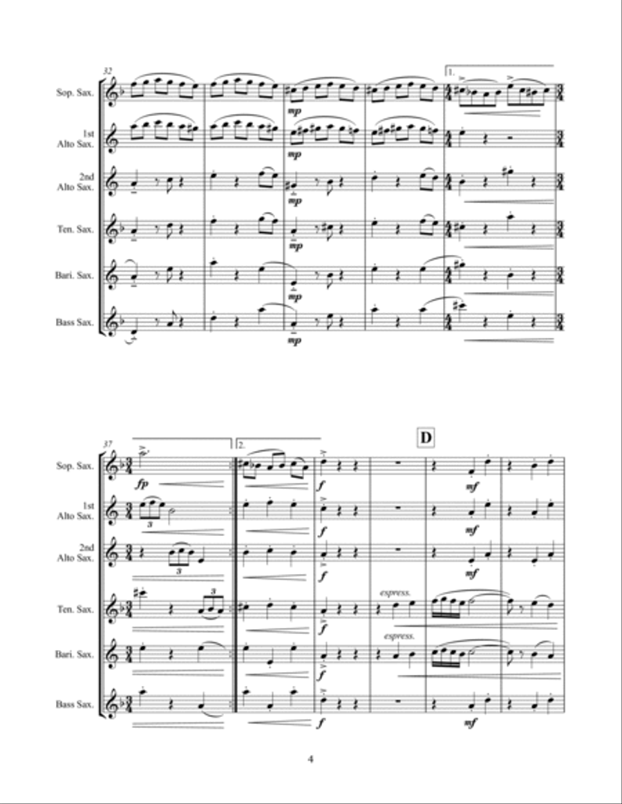 Dancing Devil (Saxophone Quintet) Saxophone Quintet scores gallery preview page 4